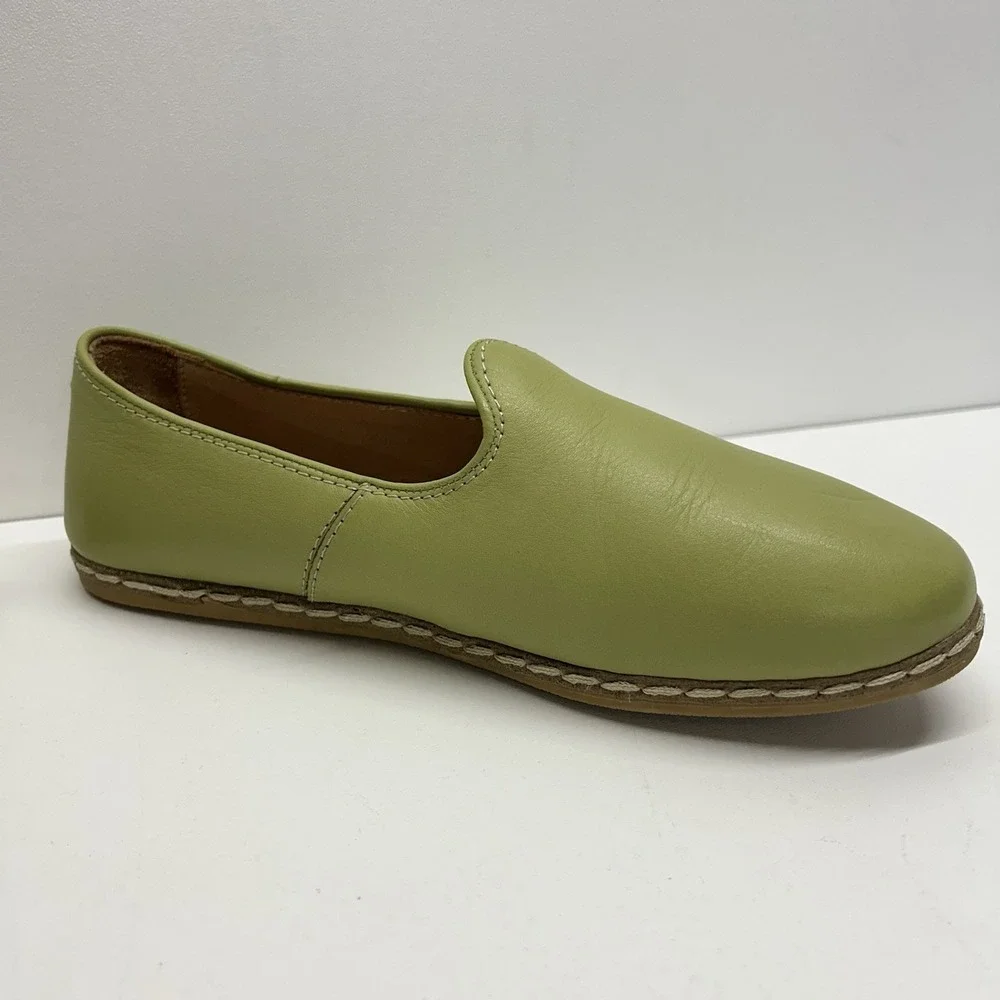 Charix Shoes Women's Pistachio Slip-On Leather Flats Size EU 39.5 US 9 Casual